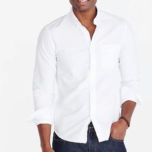 J.Crew Men’s Untucked Oxford Shirt - Classic White, L Slim Fit